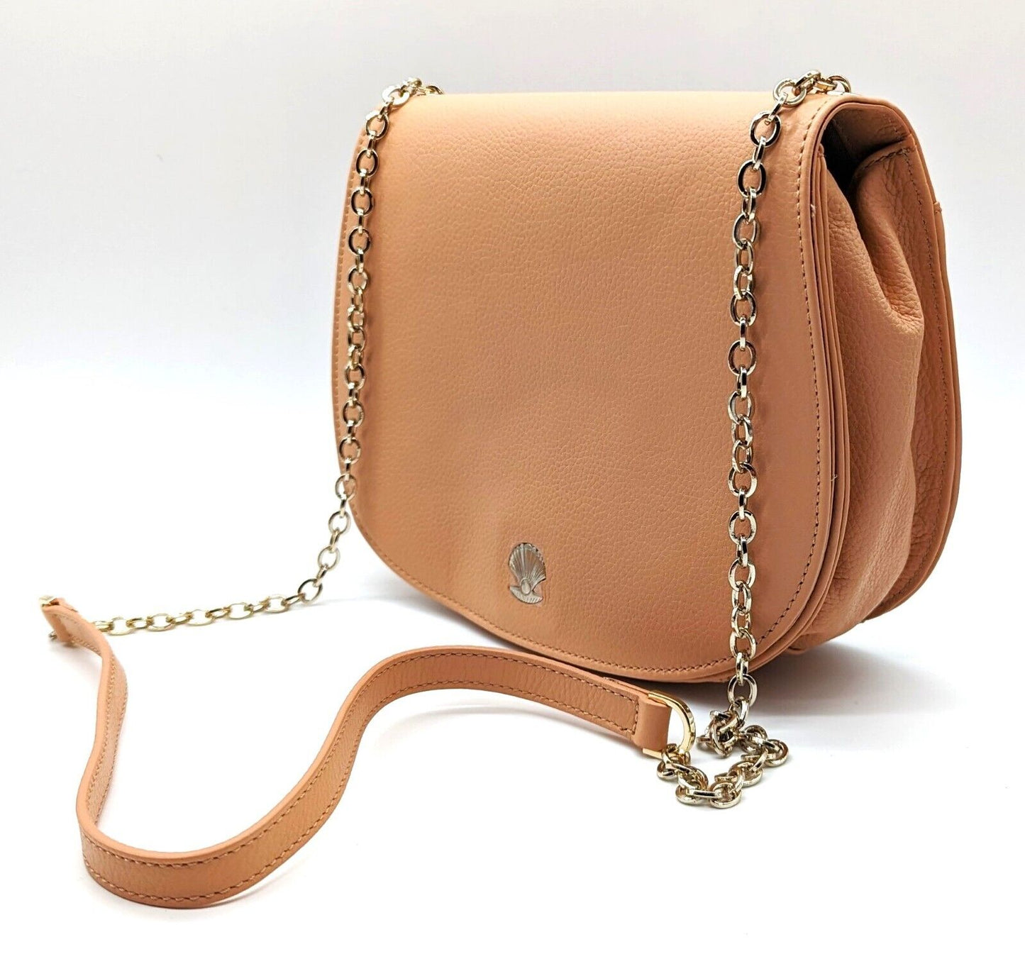 Leather Modalu Crossbody Satchel Peach RRP £120