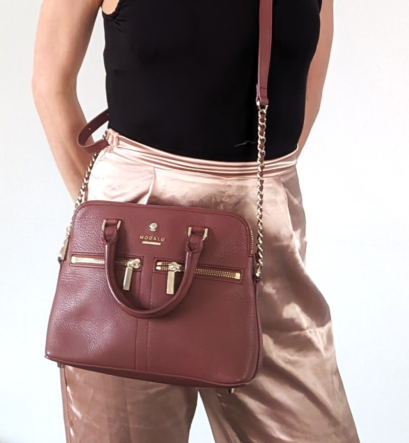Leather Modalu Pippa Chained Crossbody Bag £149