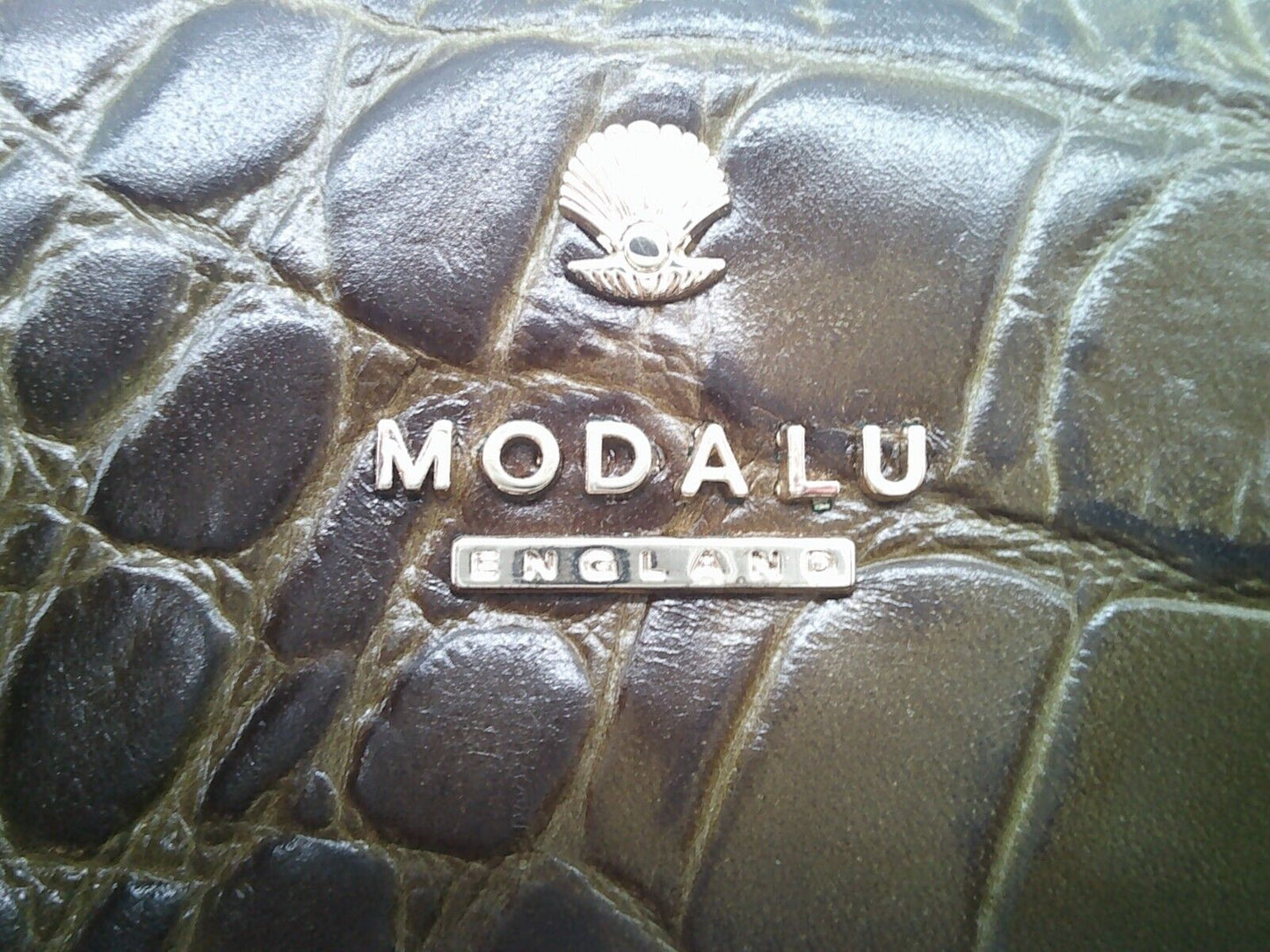 Modalu Leather Pippa Khaki Moc Croc Purse RRP £69