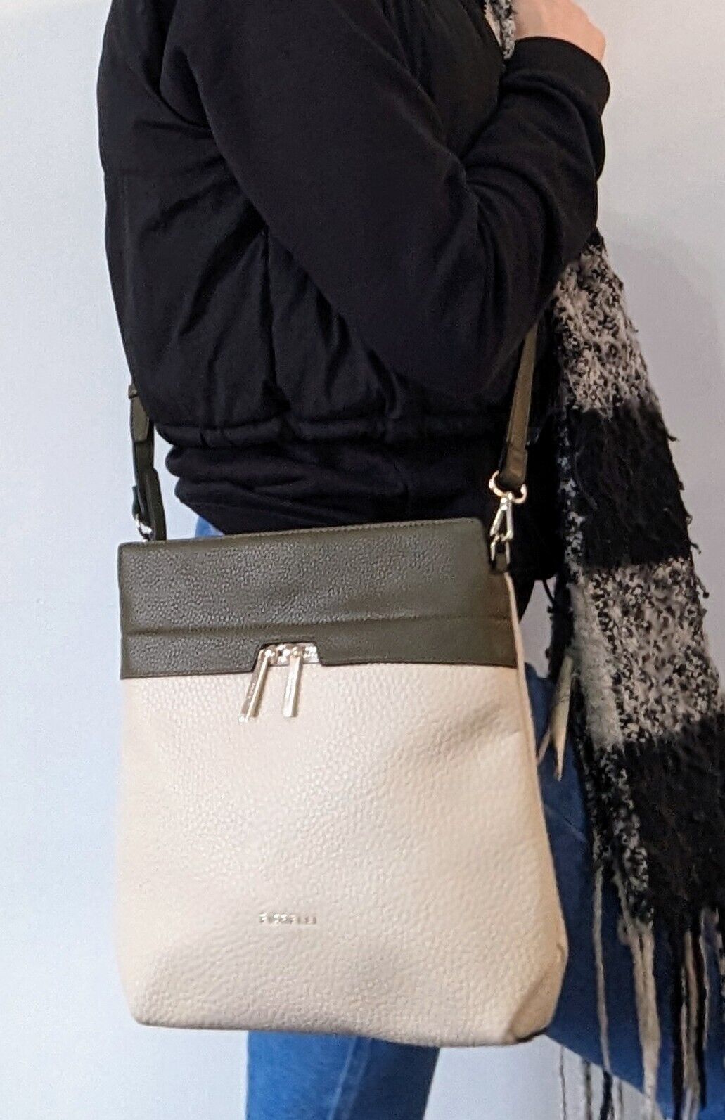 Fiorelli Benny Khaki Mix Large Crossbody Bag RRP £65