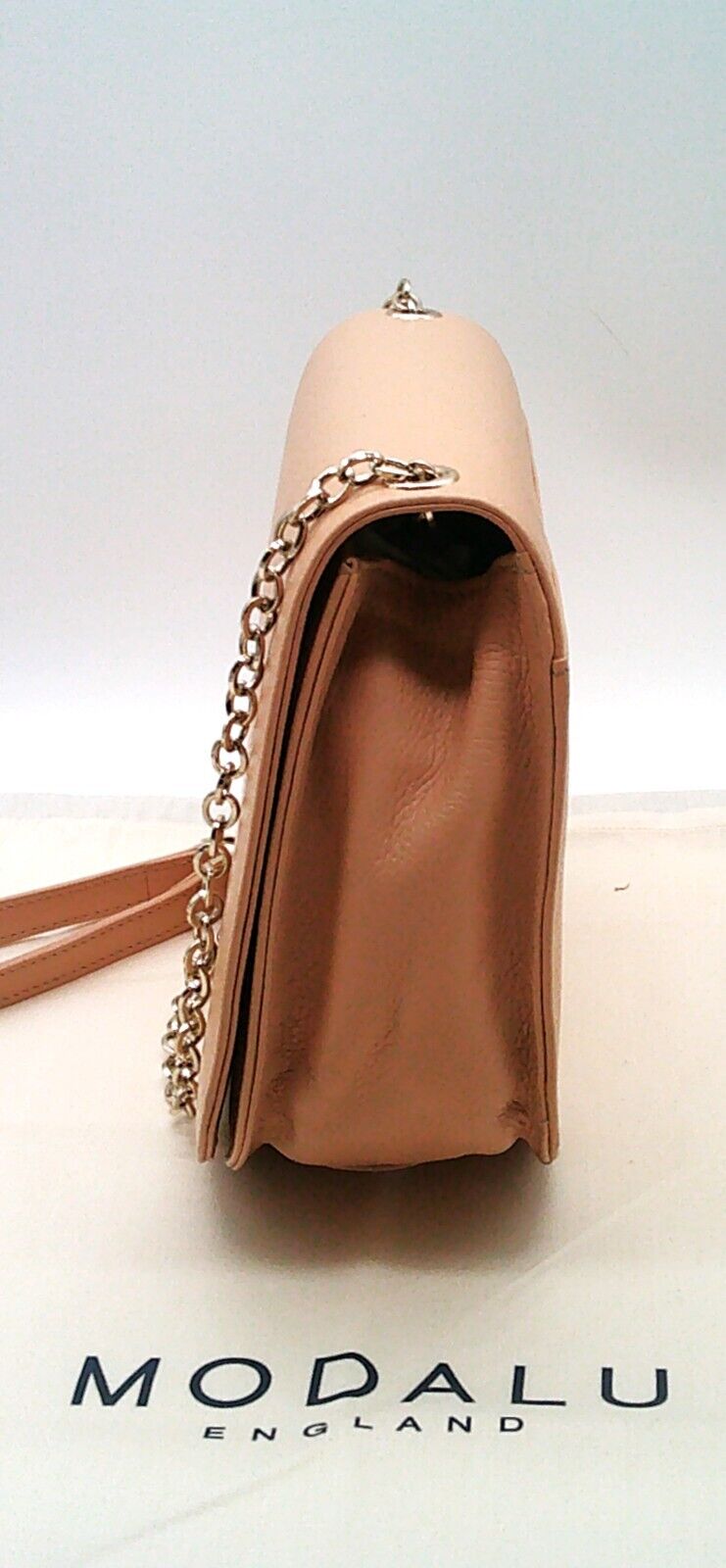 Leather Modalu Crossbody Satchel Peach RRP £120