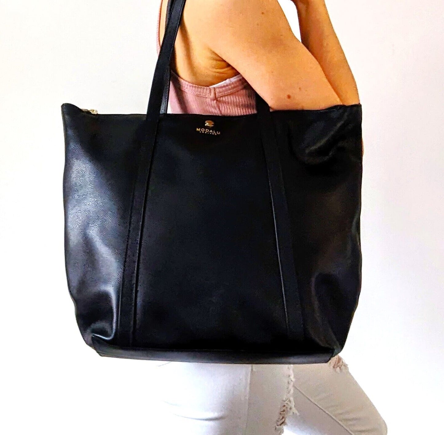 Leather Modalu Poppy Black Tote Bag RRP £149