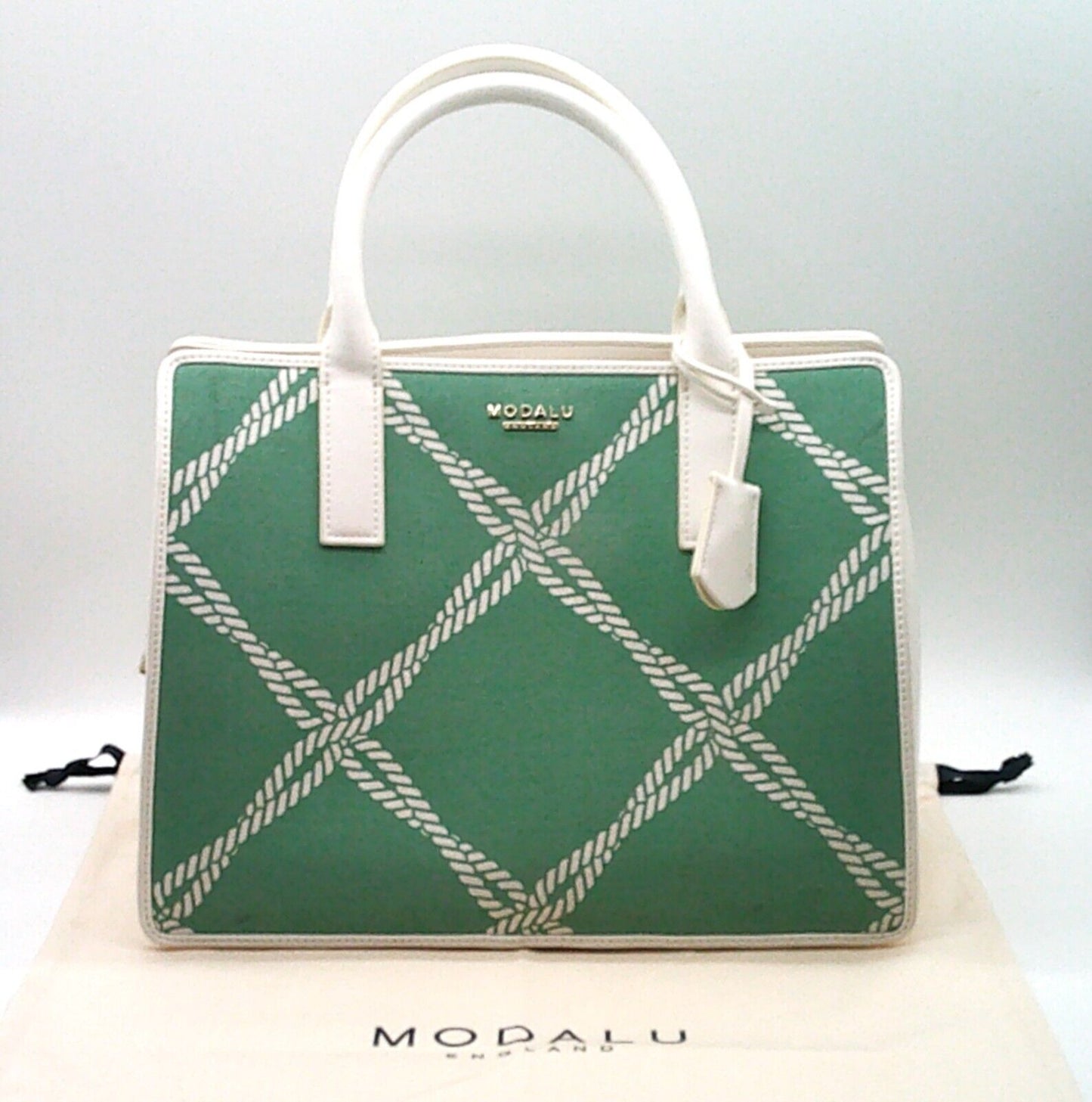 Leather/Canvas Modalu Grab Bag Aquamarine Rope RRP £99