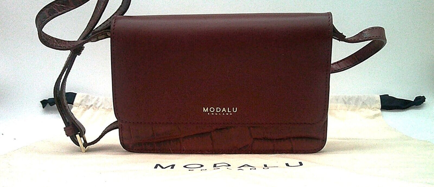 Leather Modalu Crossbody Berry Croc RRP £79