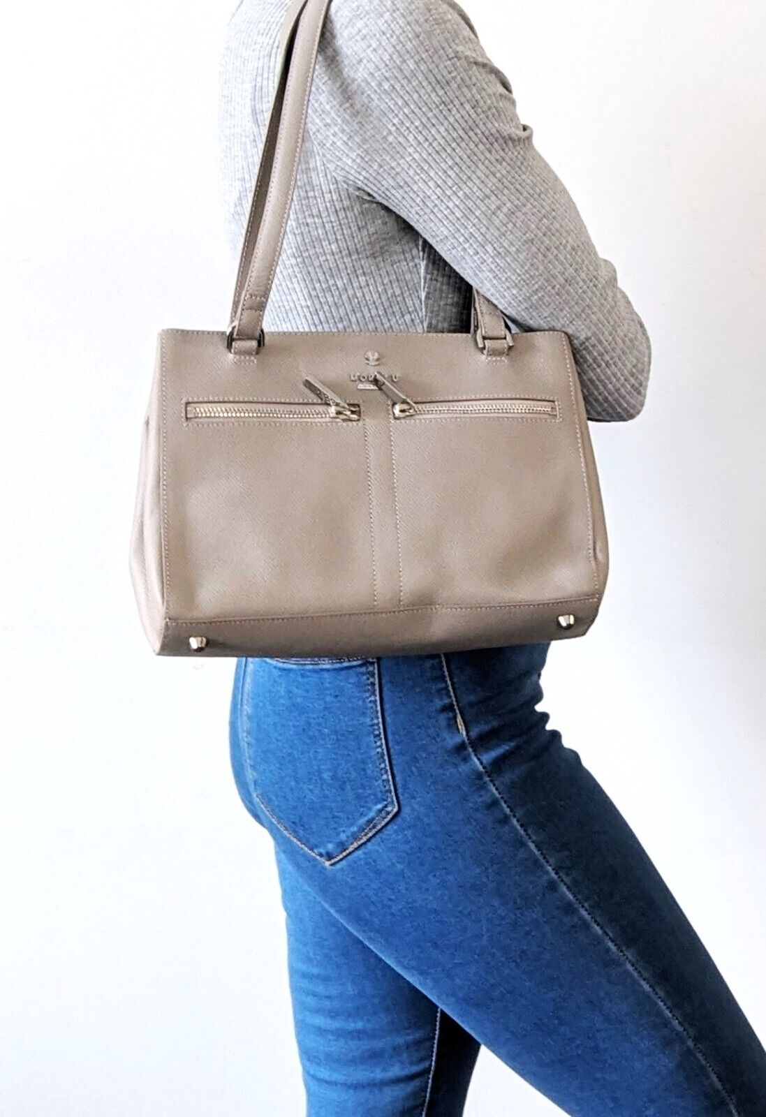 Leather Modalu Pippa Shark Grey Shoulder RRP £169