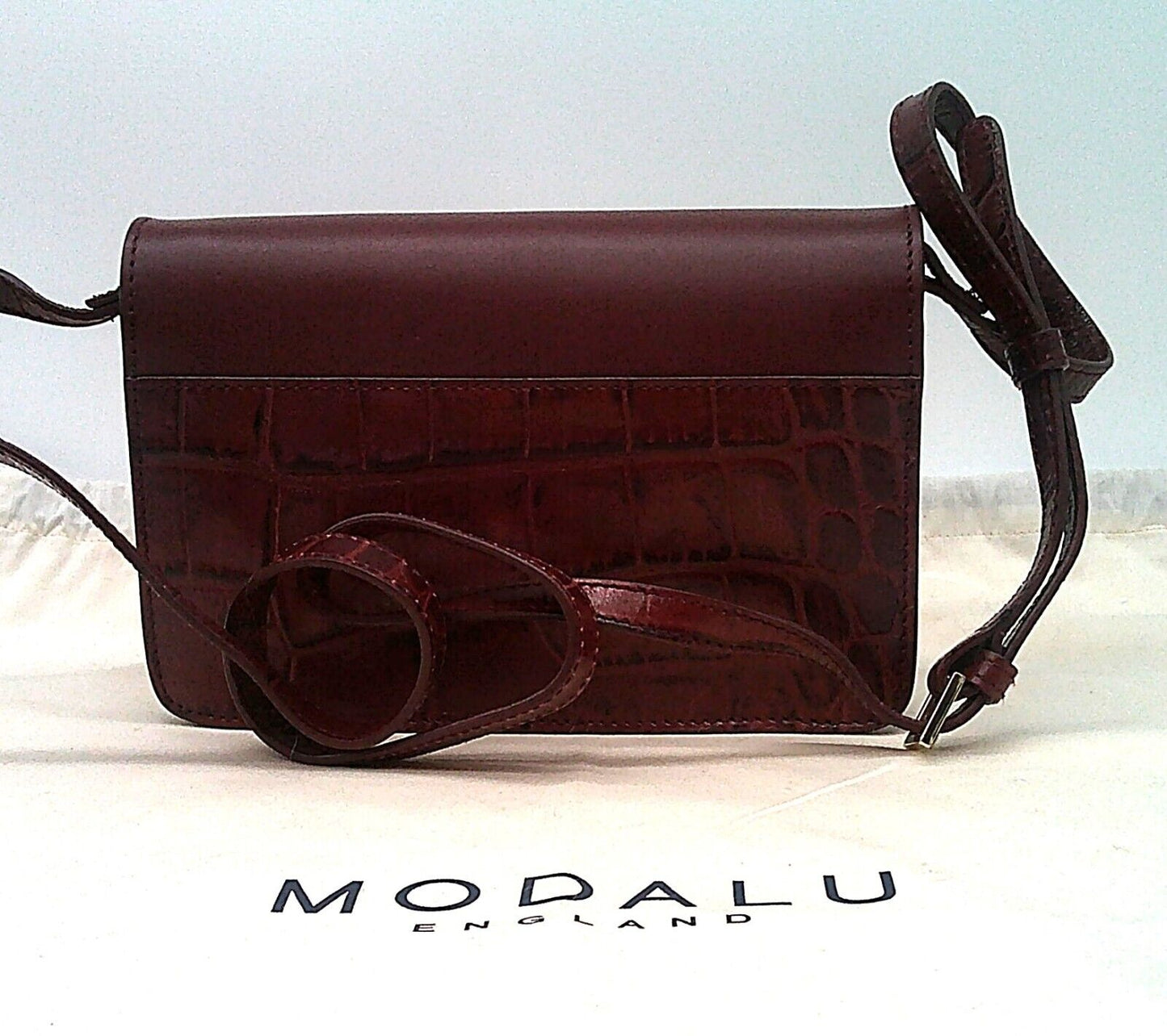 Leather Modalu Crossbody Berry Croc RRP £79
