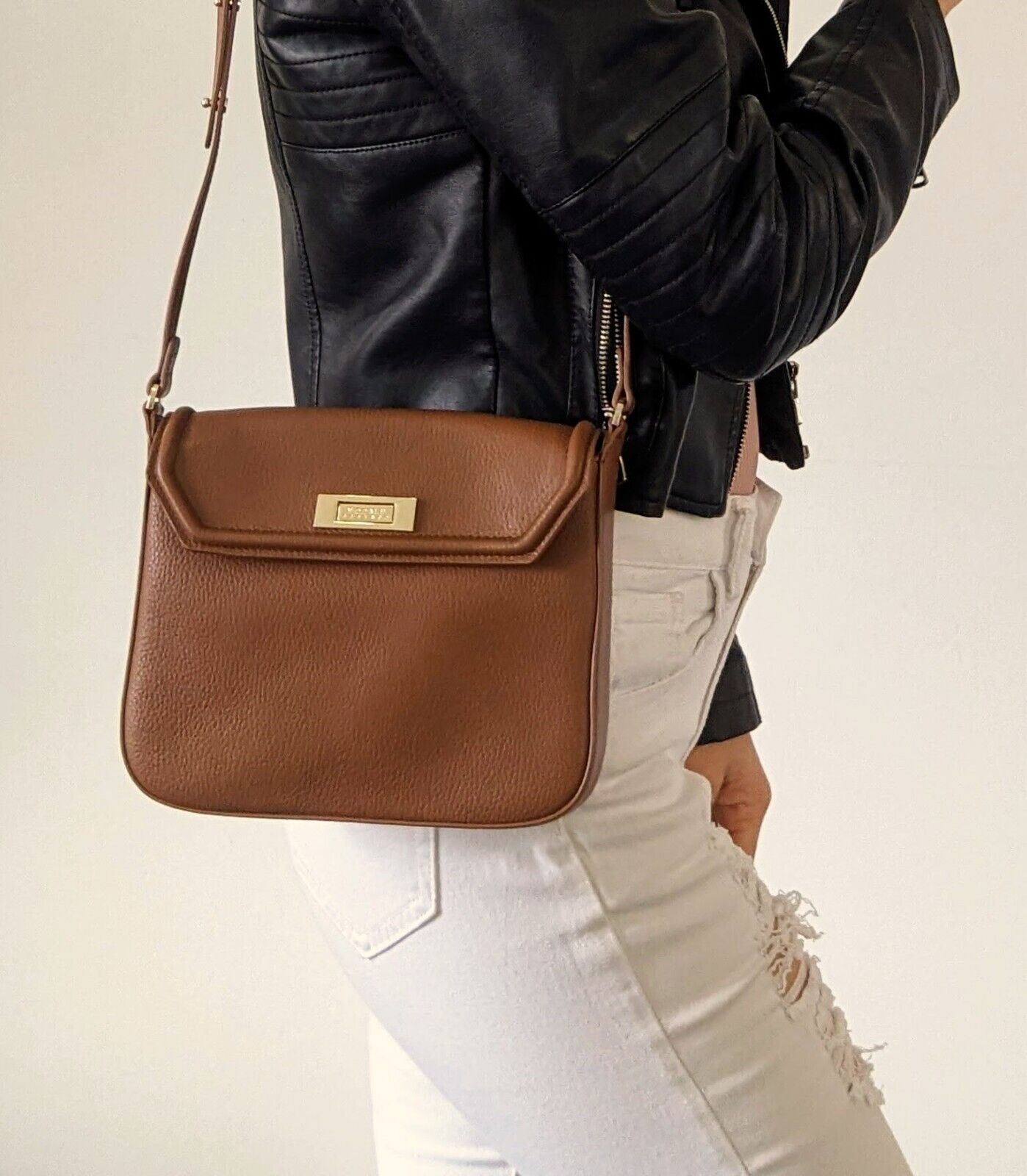 RRP £89 BNWT MODALU LILY LEATHER SHOULDER / CROSSBODY BAG TAN