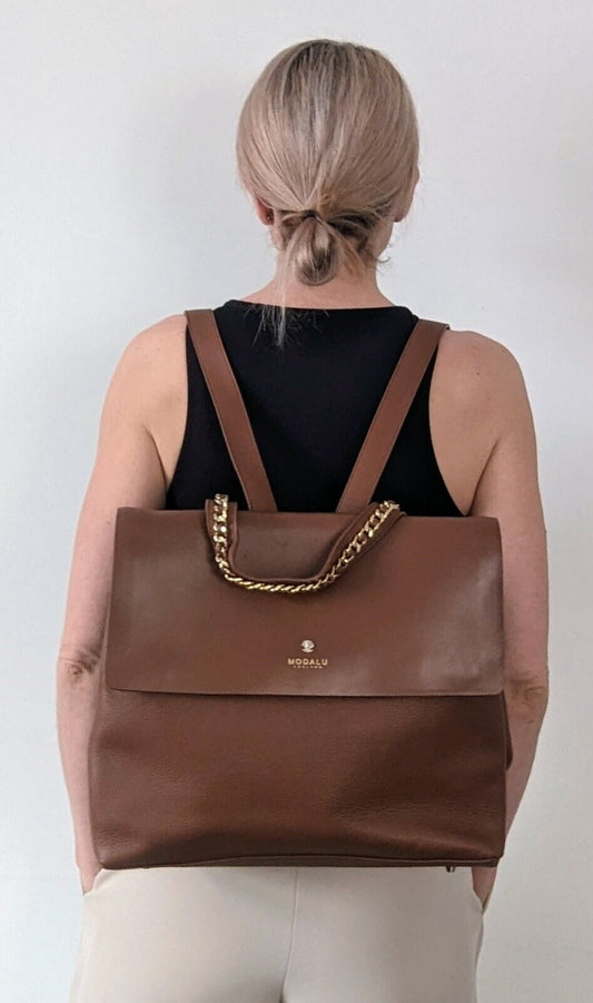 Leather Modalu Backpack Olivia Tan RRP £179